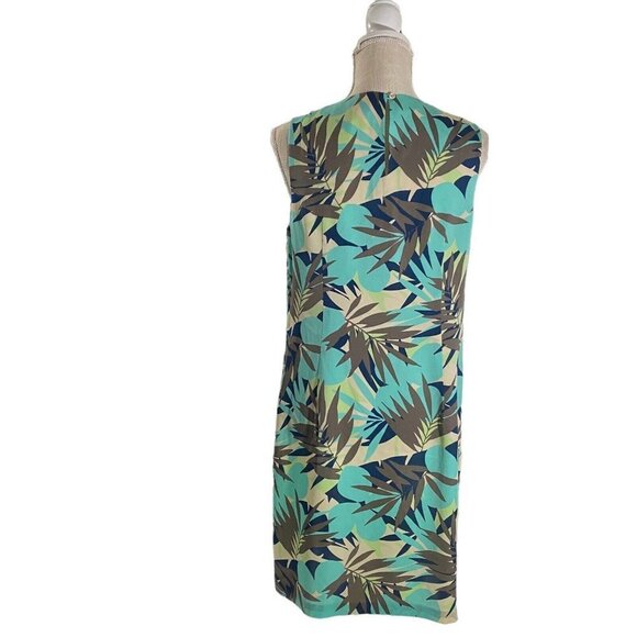 Tommy Bahama Women Blue 100% Silk Hawaiian Palm Leaves Floral Sheath Dress Sz 8 - Picture 5 of 15